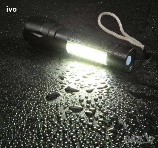 Фенер с COB LED светлина 3 режима на работа , USB зареждане + кутийка, снимка 1 - Къмпинг осветление - 33913910