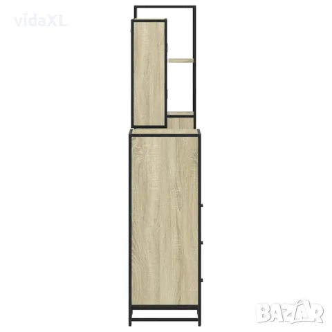 vidaXL Комплект шкафове за баня от 4 части дъб сонома инженерно дърво, снимка 7 - Шкафове - 56146967