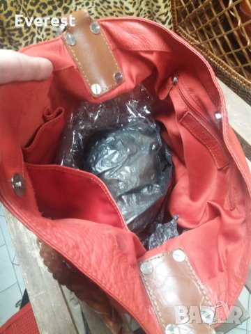 ПРОМО! Естествена кожа чанта, голяма червена, тип ТОРБА, снимка 12 - Чанти - 31573722