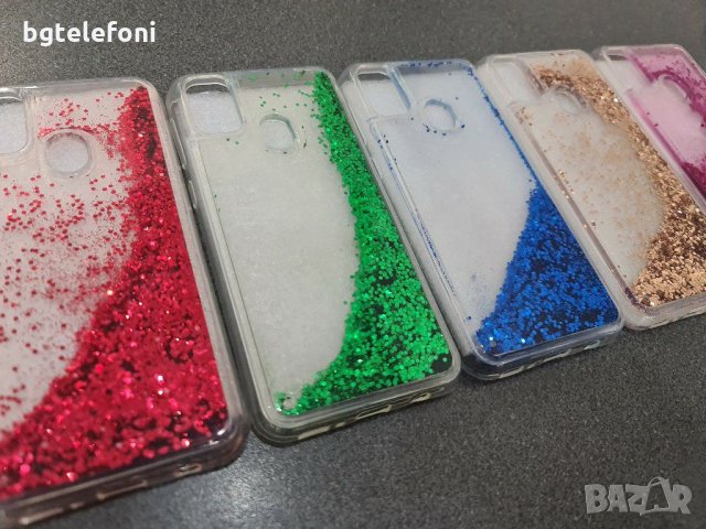 Samsung Galaxy M21 силикони с течност и брокат, снимка 1 - Калъфи, кейсове - 30096785