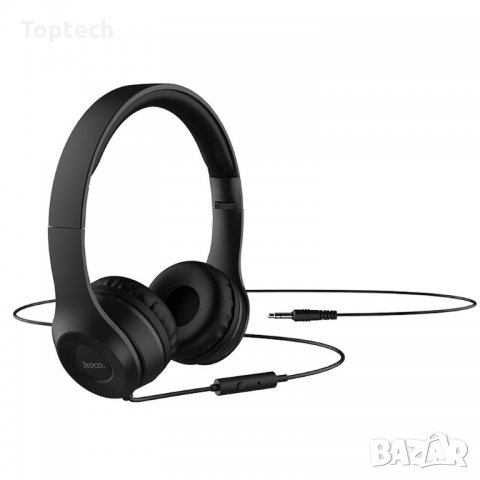 Слушалки Hoco W21 с кабел, Тип On-ear, Сгъваеми, Hi-Fi Стерео, Черни, снимка 2 - Слушалки, hands-free - 30713480