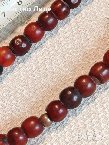 Оригинална Стара Турска Червена Броеница с Червен Кехлибар 1920те г, снимка 4 - Антикварни и старинни предмети - 54240955