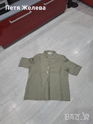 Дамаска ленена риза със седефени копчета CHRISTIAN BERG , снимка 2 - Ризи - 51691103