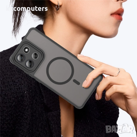 Motorola Moto G86 5G / Power 5G Калъф с MagSafe и Протектор - Удароустойчив, Черен, Тъмносин, Зелен,, снимка 5 - Калъфи, кейсове - 51940981