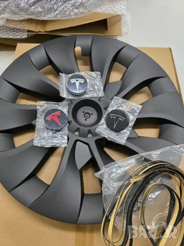 18" Тасове за Tesla model 3, ABS черен мат с капачки в 3 цвята, снимка 11 - Аксесоари и консумативи - 49316377