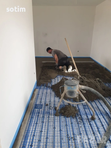 Полагане на подова замазка с машина, снимка 10 - Ремонти на къщи - 53162185