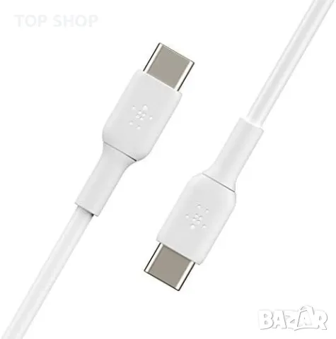 Нови Belkin 2 броя USB-C към USB-C кабел за бързо зареждане телефон 1 метър, снимка 3 - Друга електроника - 49309126