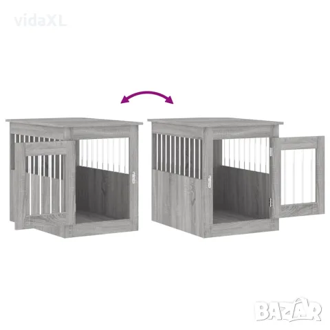 vidaXL Клетка за куче мебел, сив сонома, 55x75x65 см, инженерно дърво, снимка 10 - За кучета - 56148089