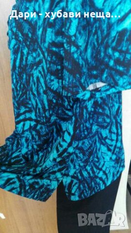 Еластична блуза в красиво синьо🍀❤XL,2XL❤🍀 арт.4257, снимка 3 - Корсети, бюстиета, топове - 36862957