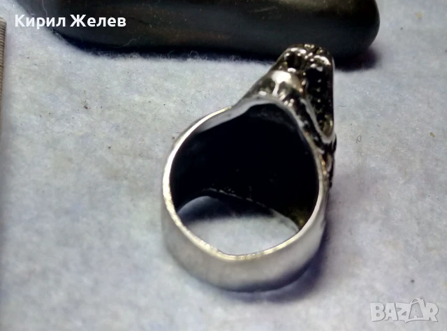 ФИГУРАЛЕН КОЛЕКЦИОНЕРСКИ АРТ ПРЪСТЕН ВЪЛК от НИКЕЛИРАНА БЛАГОРОДНА НЕРЪЖДАЕМА СТОМАНА 25161, снимка 11 - Пръстени - 51280126