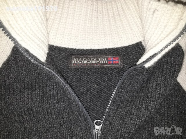 Napapijri (L) 100% Wool  мъжки пуловер , снимка 5 - Пуловери - 31533754