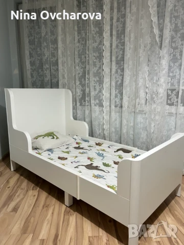 Разтегателно детско легло – почти ново!  BUSUNGE IKEA, снимка 3 - Мебели за детската стая - 50920707