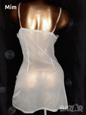М/L  Бяла прозрачна нощница  с дантела на бюста , снимка 2 - Нощници - 34095950