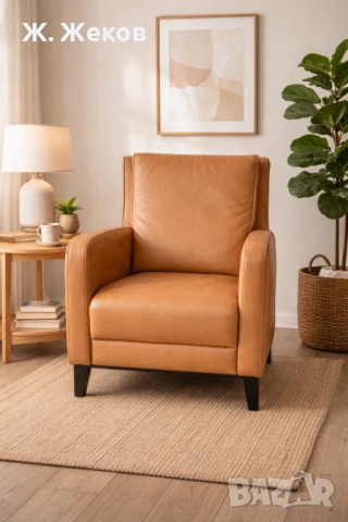 Стилен кожен фотьойл