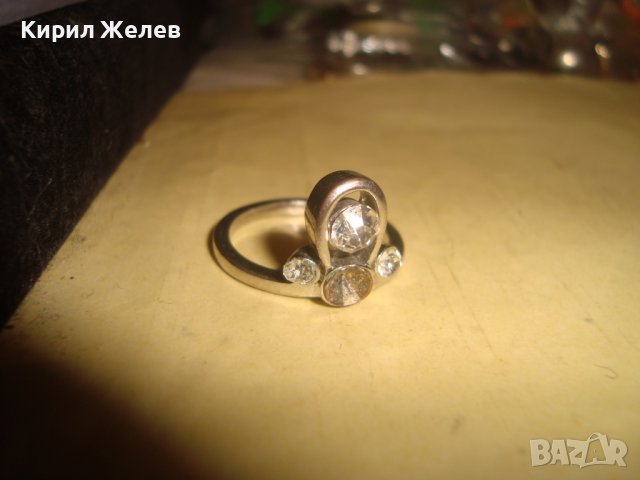 ПОСРЕБРЕН КРАСИВ ВИНТИДЖ АРТ ПРЪСТЕН с ФАСЕТИРАНИ ЦИРКОНИ - КРИСТАЛИ 27757, снимка 8 - Пръстени - 37499543