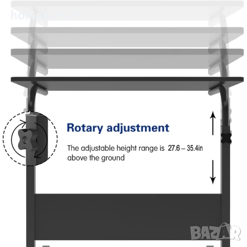 Мобилна помощна маса 10CZZS05-1-80BK, снимка 4 - Маси - 51168112