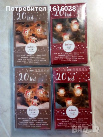 LED светещи гирлянди дядо Коледа и Снежко., снимка 2 - Декорация за дома - 38435353