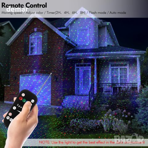 Poeland Външен звезден проектор, коледни светлини Motion Firefly LED, снимка 3 - Декорация за дома - 42838916