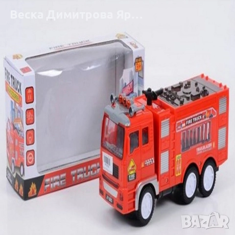 Пожарна кола със светлини и звуци Fire Truck, снимка 6 - Коли, камиони, мотори, писти - 52679478