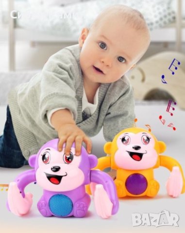 Бебешка играчка търкаляща се маймунка, дистанционно управление чрез пляскане, снимка 3 - Кукли - 42175548