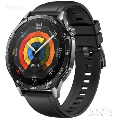 НОВ!!! Смарт часовник Huawei Watch GT 5, 46mm, Black Strap , снимка 3 - Смарт часовници - 51066565