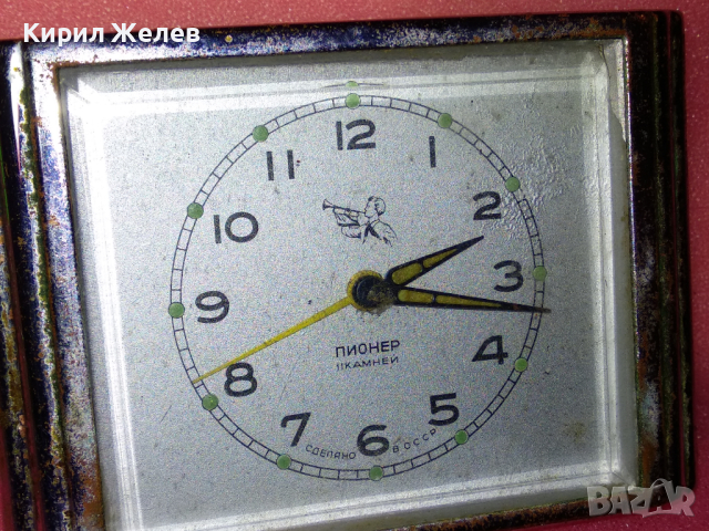 ПИОНЕР СДЕЛАНО в СССР Стар РУСКИ РЯДЪК МОДЕЛ КОЛЕКЦИОНЕРСКИ БУДИЛНИК ПИОНЕР - ФУНКЦИОНИРАЩ 33404, снимка 8 - Антикварни и старинни предмети - 44536223