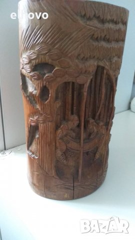 Ръчно изработена саксия от китайски бамбук, снимка 4 - Антикварни и старинни предмети - 37767691