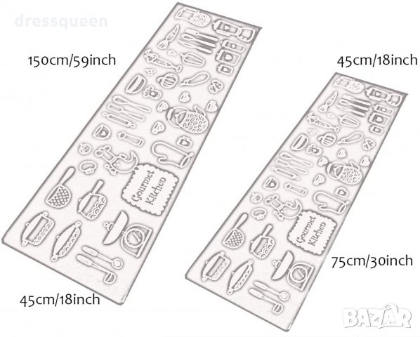 2758 Водоустойчива пътека за кухня от мемори пяна от 2 части, снимка 5 - Аксесоари за кухня - 30528636