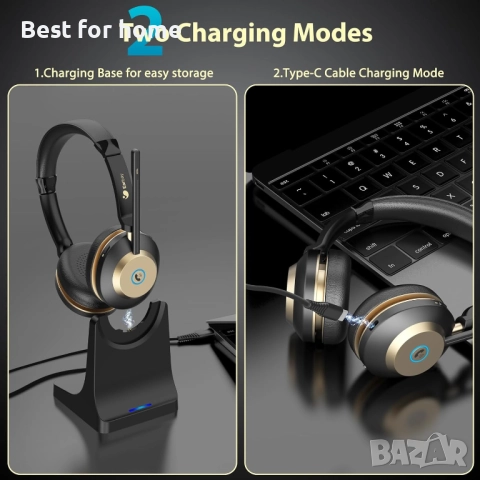 Професионална Bluetooth Слушалка Earbay с Микрофон – Шумопотискане и 40ч. батерия, снимка 3 - Слушалки и портативни колонки - 52978794