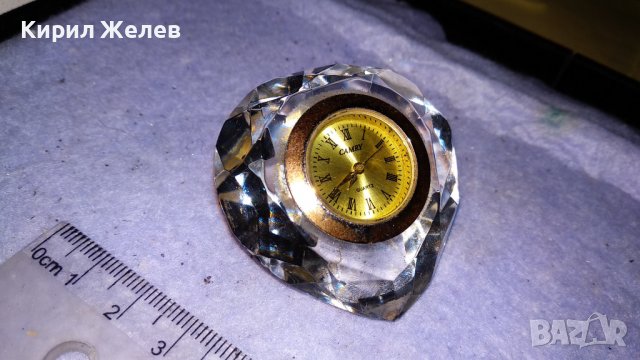 КРАСИВ КВАРЦОВ НАСТОЛЕН МИНИ ЧАСОВНИК СЪРЦЕВИДЕН ФАСЕТИРАН КРИСТАЛ 26298, снимка 6 - Декорация за дома - 38893510