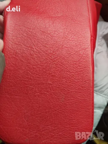 Genuinе Leather 🇮🇹 100% Кожа Италианска червена чанта, снимка 4 - Чанти - 48741024