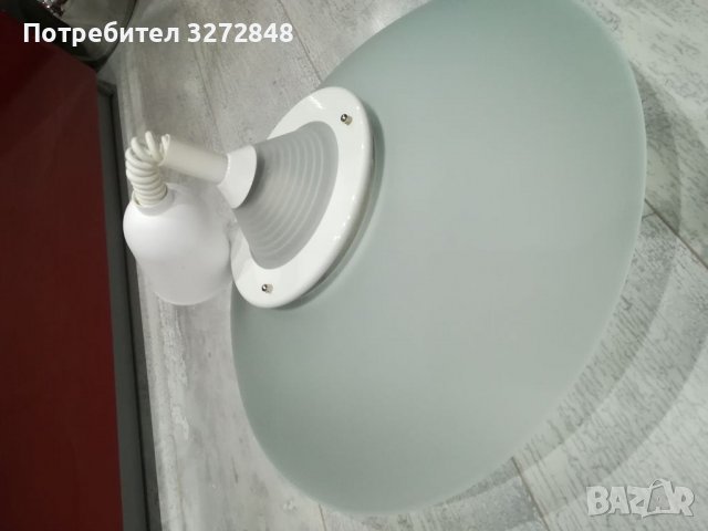 Полилей стъкло и метал - Австрия , снимка 5 - Лампи за таван - 39267945