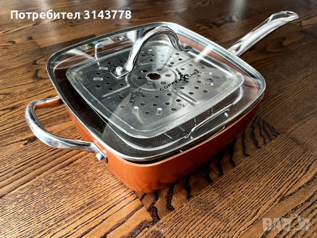 Дълбок тиган с незалепващо покритие, Copper Chef Pan, 6 в 1
