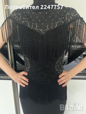 Официална рокля с ресни размер S, снимка 9 - Рокли - 36690835