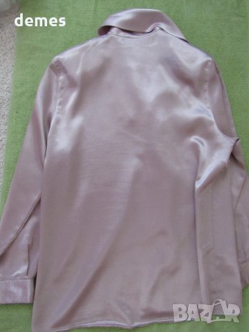  Дамска блуза сатен цвят пепел от рози, размер XL, снимка 10 - Блузи с дълъг ръкав и пуловери - 34095522