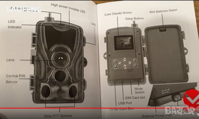 **█▬█ █ ▀█▀ 16MP 1080P HC 801 Фотокапан Suntek 801G 3G версията Ловна камера Нощно виждане, Full HD,, снимка 14 - Ловно оръжие - 37516804
