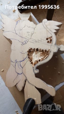 Дървена декорация Амурче, снимка 6 - Други - 22001658