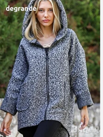 Дамско Преходно Палто с Качулка 