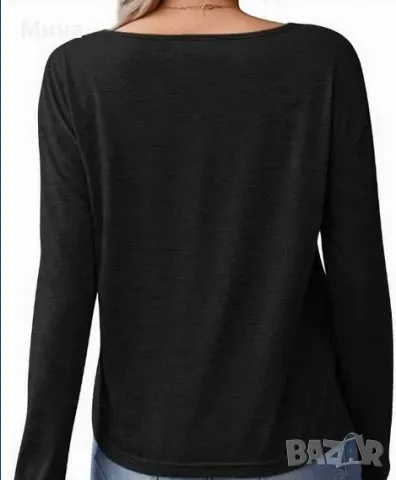 Блуза с V-образно деколте, снимка 2 - Блузи с дълъг ръкав и пуловери - 47273993