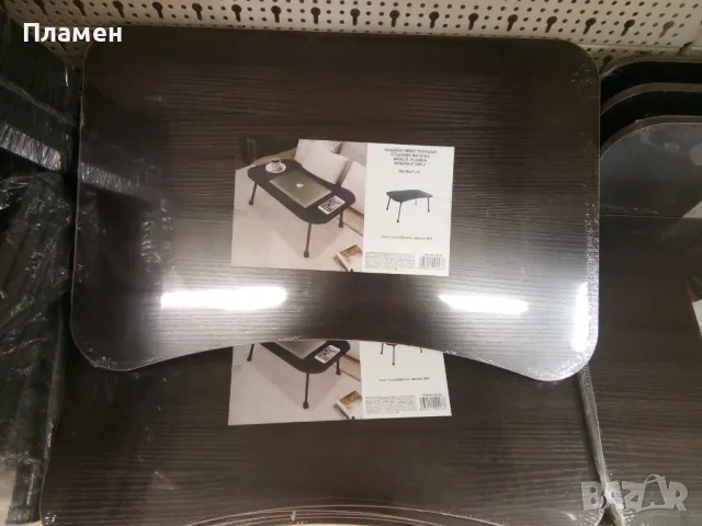 Сгъваема дървена MDF масичка с 4 крачета и дръжка 59 х 39 х 27 см., снимка 7 - Маси - 50037020