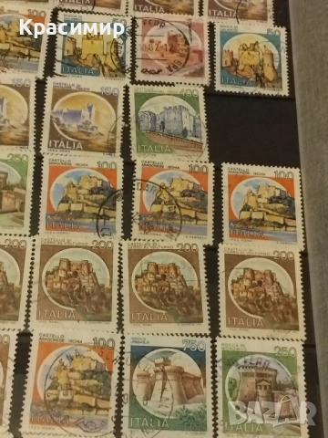 Пощенски марки Италия.Замъци ., снимка 3 - Филателия - 51684173