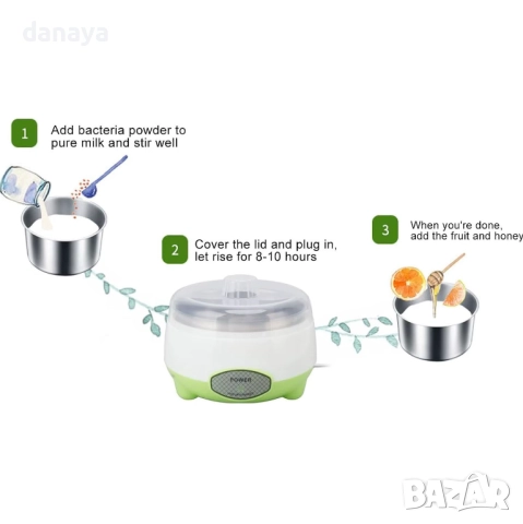 6076 Малка машина за кисело мляко йогурт, 1 литър, снимка 8 - Други - 51767766