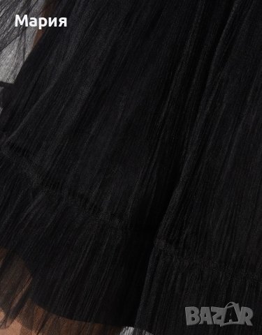 Черна рокля от тюл, снимка 5 - Рокли - 42657089