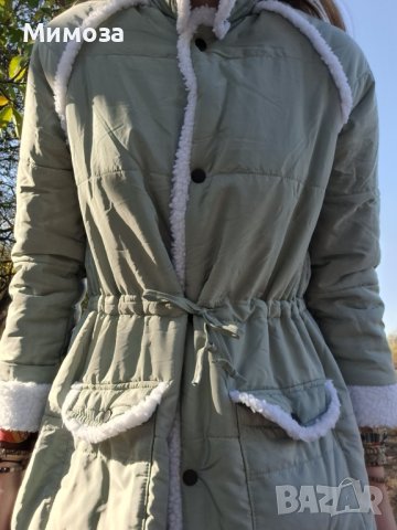 дълго яке, тип палто  ментовозелено- М/ L, снимка 8 - Якета - 42778435