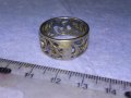 Старинен ФЛОРАЛЕН СРЕБЪРЕН РЕТРО ПРЪСТЕН ВИСОКА ПРОБА СРЕБРО АЖУРНА РЪЧНА МАЙСТОРСКА ИЗРАБОТКА 40621, снимка 7