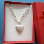 Сребърен ланец със сърце-3 различни модели. Всеки в кутия., снимка 3