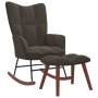 vidaXL Люлеещ стол с табуретка, тъмносив, кадифе(SKU:328151
