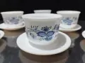 френски аркопал чаши  син лук, снимка 3