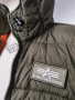 Яке ALPHA INDUSTRIES Hooded Faux Down Puffer – Размер L – Зелен – Отлично състояние, снимка 8