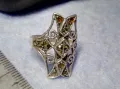 РАЗКОШЕН СТАР АЖУРЕН МАРКАЗИТЕН СРЕБЪРЕН ПРЪСТЕН СРЕБРО ВИСОКА ПРОБА ФИНА РЪЧНА ИЗРАБОТКА 49105, снимка 6